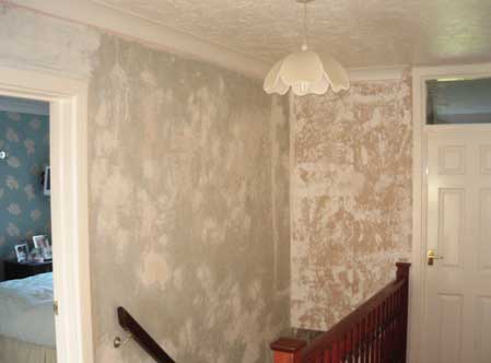 Interior wallpapering before